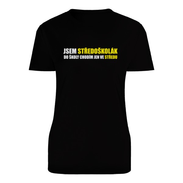 Tričko s potiskem Středoškolák