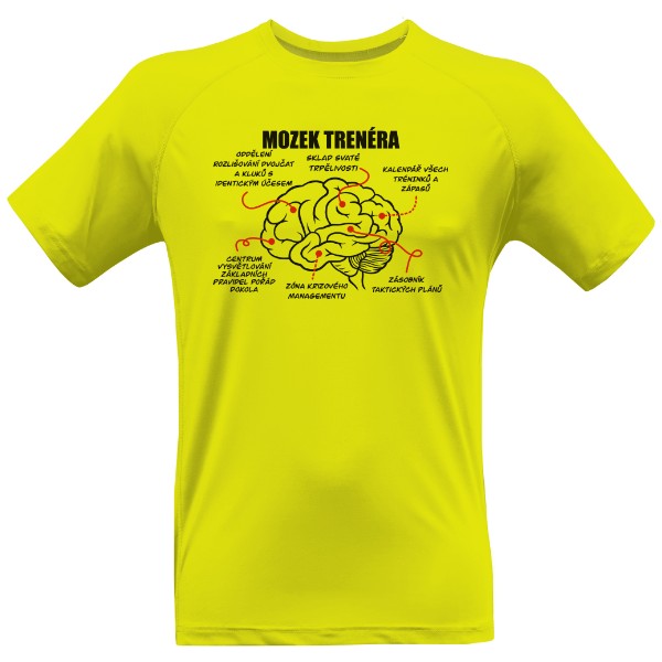 Pánské funkční tričko Premium s potiskem Mozek fotbalového trenéra